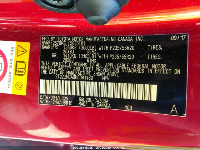 2T2ZZMCA0HC081460 Lexus Rx Rx 350