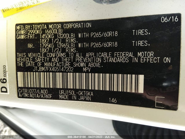 JTJBM7FX4G5147202 Lexus GX 460