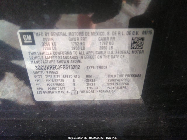 Chevrolet Silverado 1500 Lt 2015 3GCUKREC3FG513282 Image 10