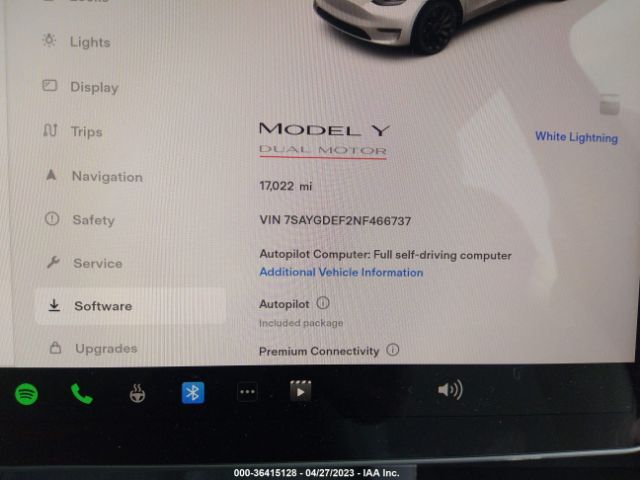 7SAYGDEF2NF466737 Tesla Model Y Performance