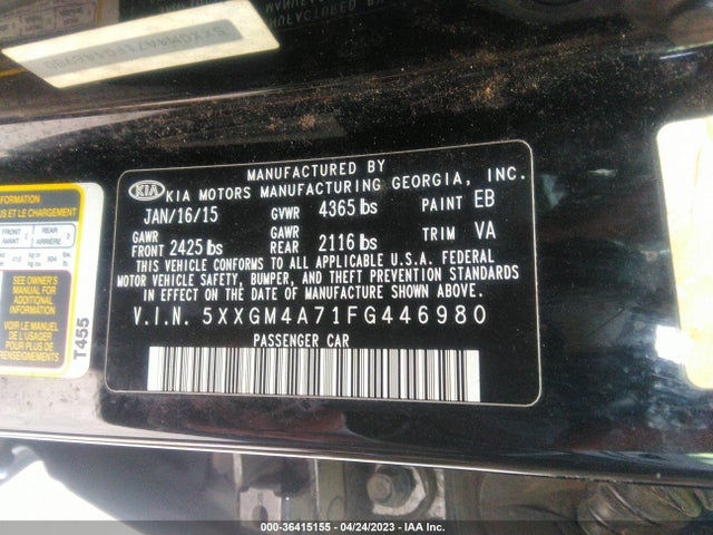 KIA Optima Lx 2015 5XXGM4A71FG446980 Image 9