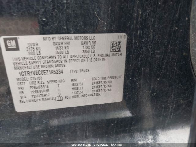 1GTR1VEC0EZ195234 GMC Sierra 1500 Slt