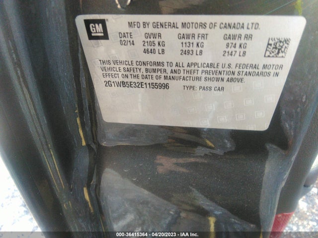Chevrolet Impala Limited Lt 2014 2G1WB5E32E1155996 Image 10