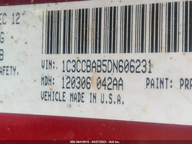 2013 CHRYSLER 200 LX VIN: 1C3CCBAB5DN606231