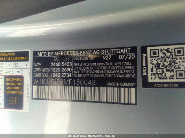 Mercedes-Benz E-class E 450 2021 W1K1J5JB9MF150048 Image 9