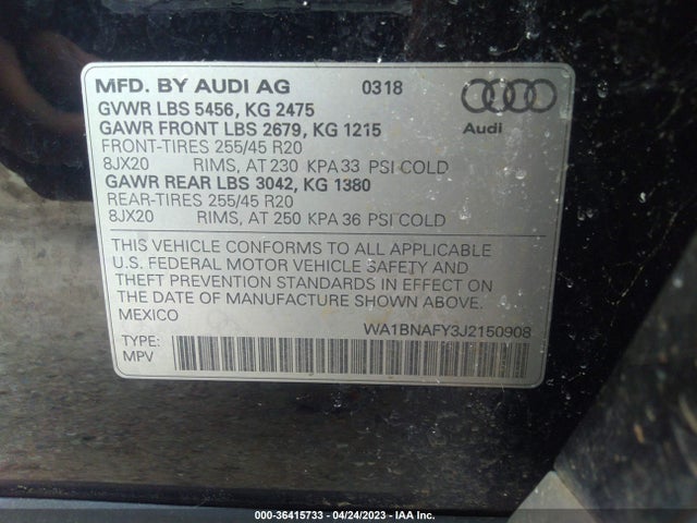 WA1BNAFY3J2150908 Audi Q5 Premium Plus