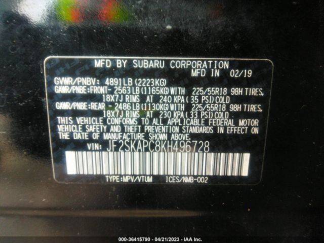 JF2SKAPC8KH496728 Subaru Forester Sport