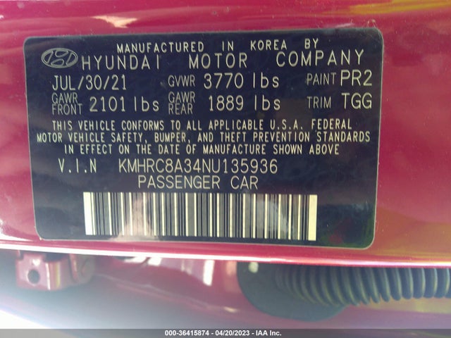 Hyundai Venue Sel 2022 KMHRC8A34NU135936 Image 11