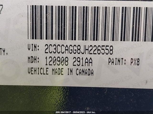 36415917 :رقم المزاد ، 2C3CCAGG8JH226558 vin ، 2018 Chrysler 300 مزاد بيع