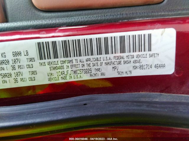1C4RJFJTXKC573229 Jeep Grand Cherokee Summit