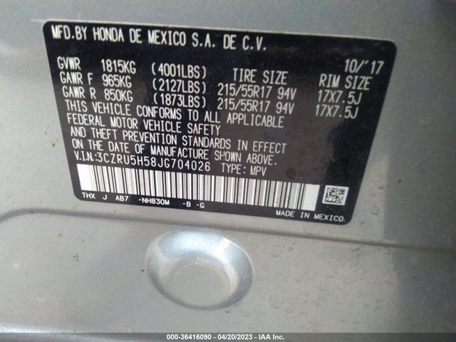 Honda HR-V EX 2018 3CZRU5H58JG704026 Image 9
