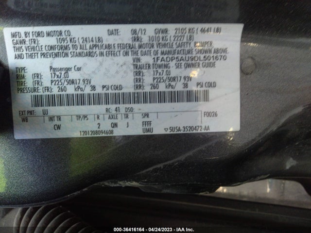 2013 FORD C-MAX HYBRID SE VIN: 1FADP5AU9DL501670
