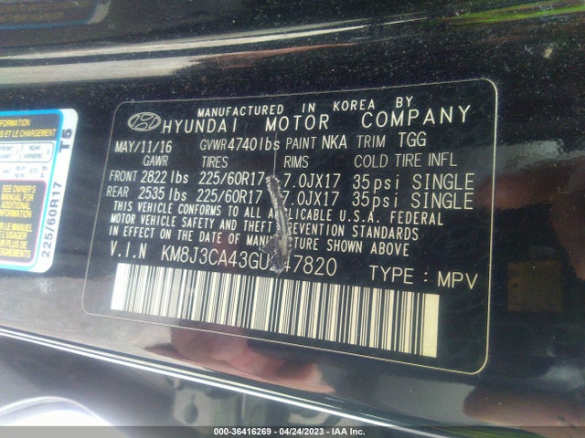 Hyundai TUCSON SE 2016 KM8J3CA43GU247820 Image 10