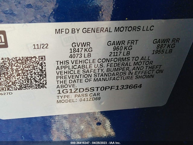 Chevrolet MALIBU LT 2023 1G1ZD5ST0PF133664 Image 9