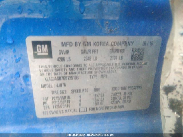 KL4CJASB7GB725103 Buick Encore