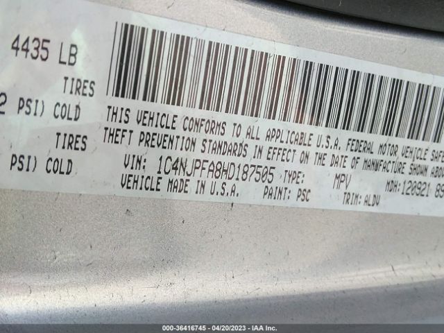 1C4NJPFA8HD187505 Jeep Patriot High Altitude