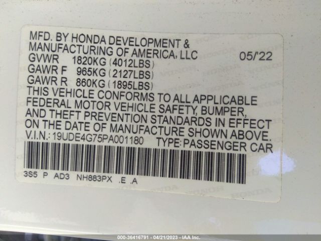 19UDE4G75PA001180 Acura Integra W/a-spec Tech Package
