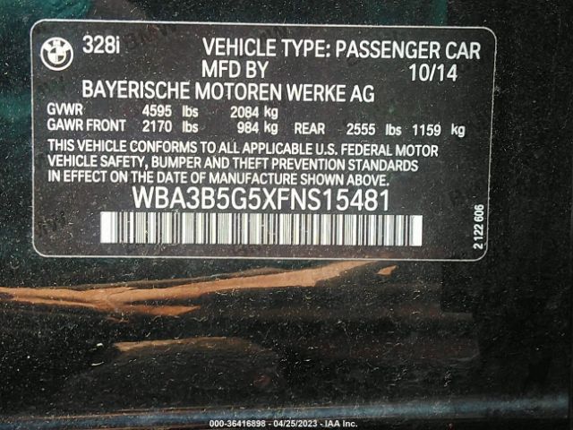 WBA3B5G5XFNS15481 BMW 3 Series 328i Xdrive