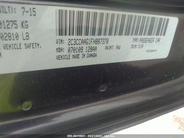 Chrysler 300 Limited 2015 2C3CCAAG1FH887378 Image 9