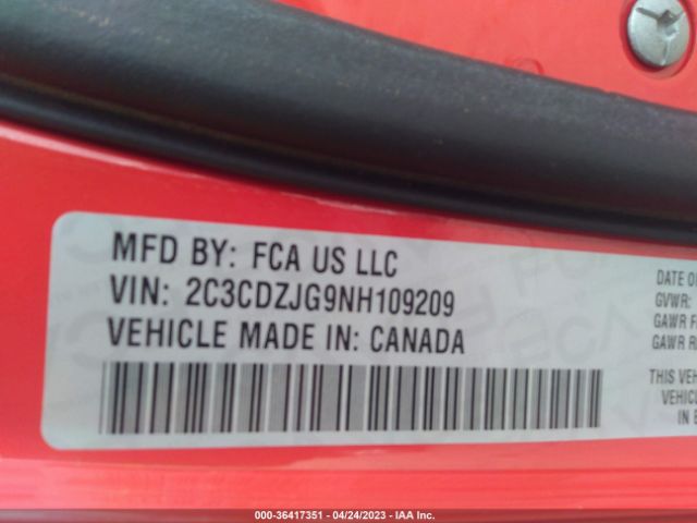 2C3CDZJG9NH109209 Dodge Challenger Gt