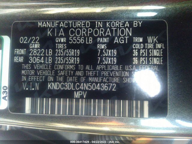 KNDC3DLC4N5043672 KIA Ev6 Wind