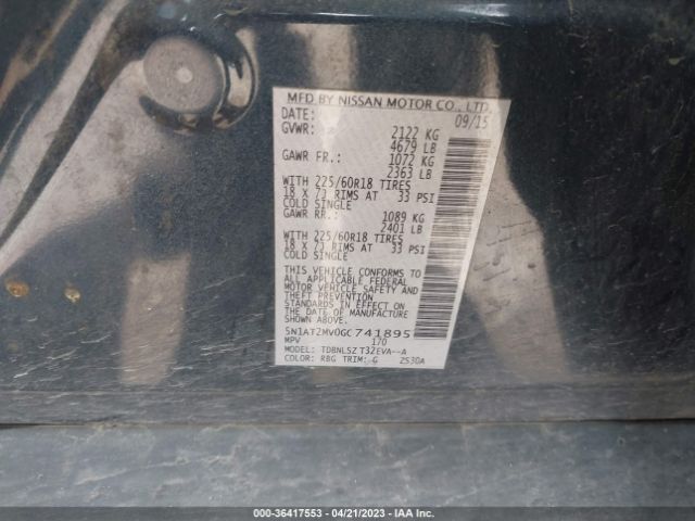 5N1AT2MV0GC741895 Nissan Rogue Sl