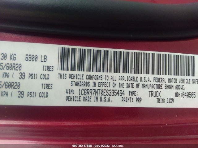 1C6RR7NT0ES335464 RAM 1500 Laramie