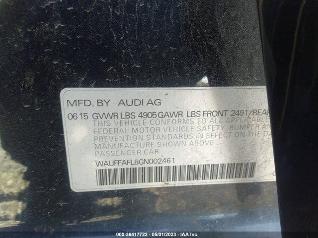 WAUFFAFL8GN002461 Audi A4 Premium Plus
