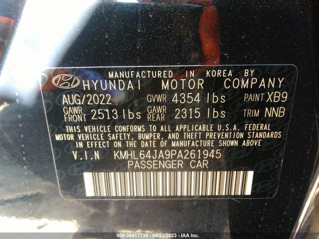 Hyundai SONATA SEL 2023 KMHL64JA9PA261945 Image 10