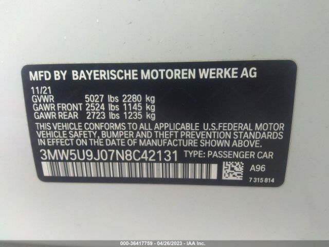 3MW5U9J07N8C42131 BMW 3 Series M340i Xdrive