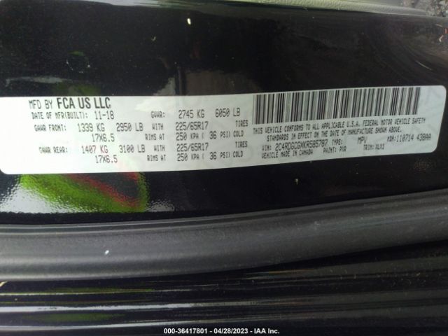 2C4RDGCGXKR585787 Dodge Grand Caravan Sxt