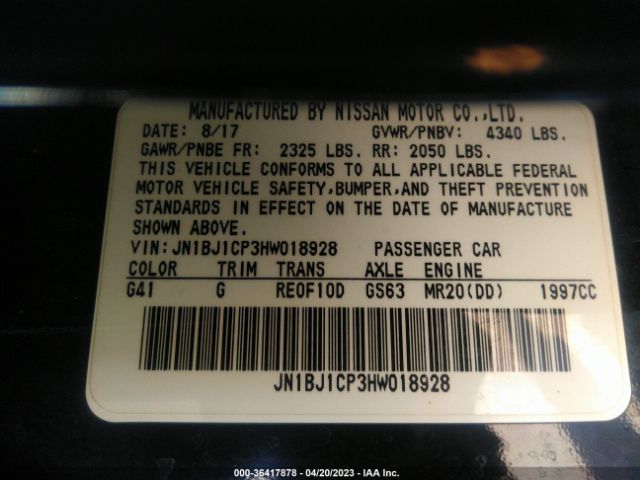 JN1BJ1CP3HW018928 Nissan Rogue Sport S