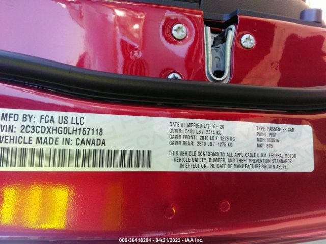 2C3CDXHG0LH167118 Dodge CHARGER GT