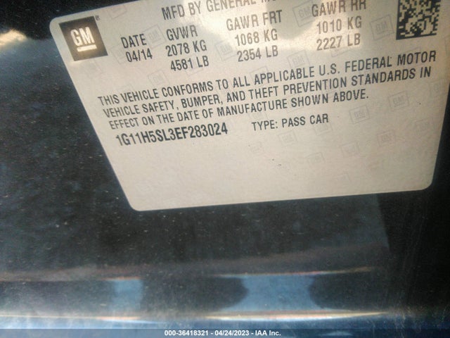 Chevrolet Malibu 1lz 2014 1G11H5SL3EF283024 Image 9