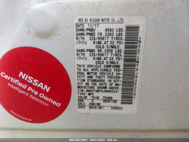 JN8AT2MT9JW460241 Nissan ROGUE SV