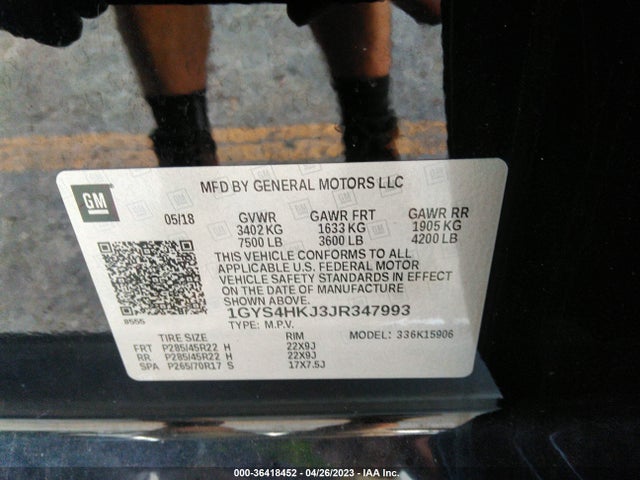 1GYS4HKJ3JR347993 Cadillac Escalade Esv Luxury