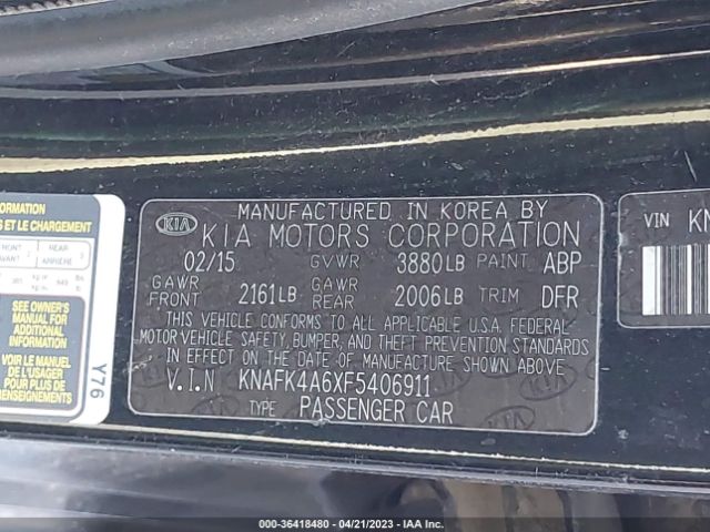 KNAFK4A6XF5406911 KIA FORTE LX