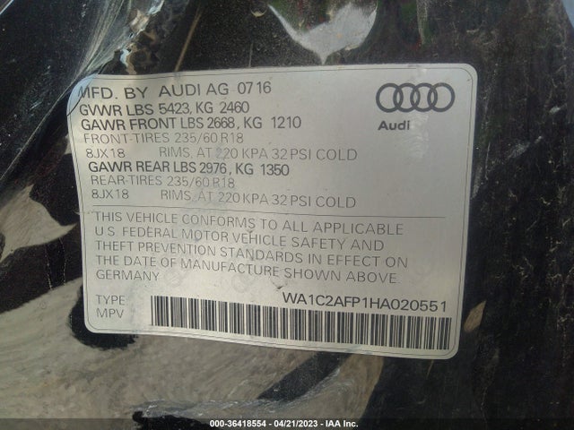 WA1C2AFP1HA020551 Audi Q5 PREMIUM