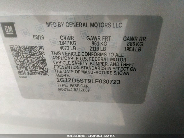 Chevrolet MALIBU LT 2020 1G1ZD5ST9LF030723 Image 9