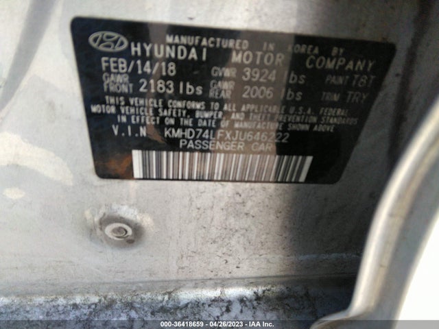 Hyundai ELANTRA SE 2018 KMHD74LFXJU646222 Image 9