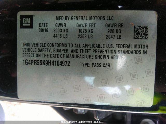 1G4PR5SK9H4104972 Buick Verano Sport Touring