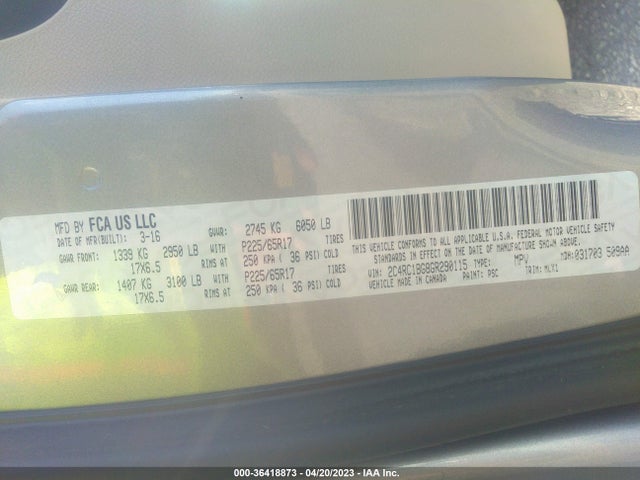 2C4RC1BG8GR290115 Chrysler Town & Country Touring