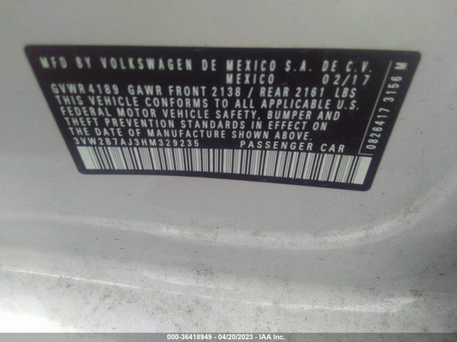 3VW2B7AJ3HM329235 Volkswagen Jetta 1.4t S
