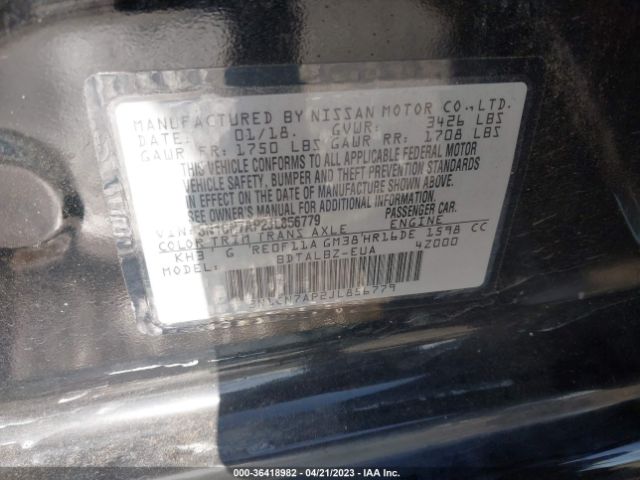3N1CN7AP2JL856779 Nissan Versa Sedan Sv