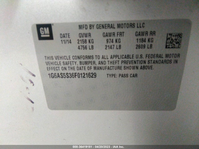2015 Cadillac CTS, VIN: 1G6AS5S36F0121629