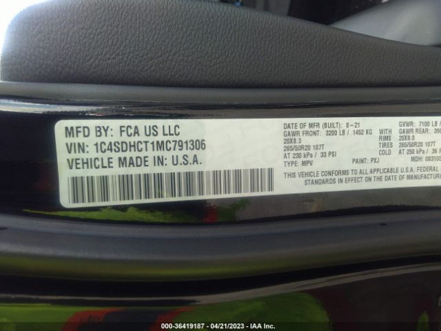 1C4SDHCT1MC791306 Dodge Durango R/t
