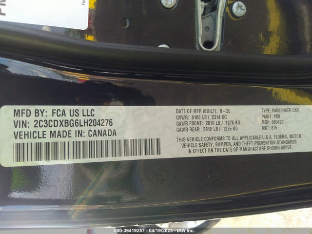 Dodge Charger Sxt 2020 2C3CDXBG6LH204276 Image 9