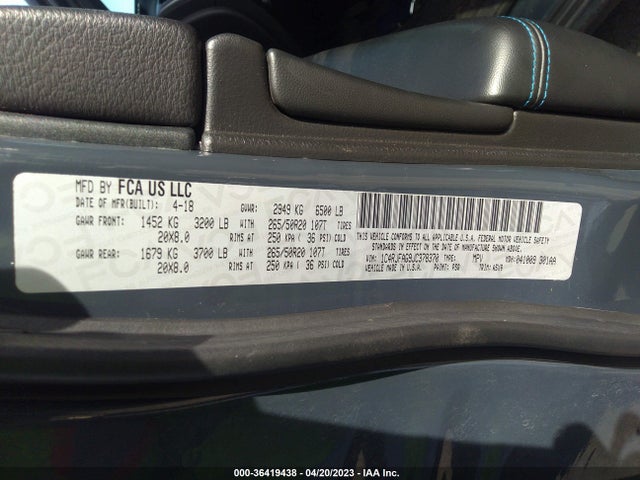 1C4RJFAG9JC378370 Jeep Grand Cherokee Upland