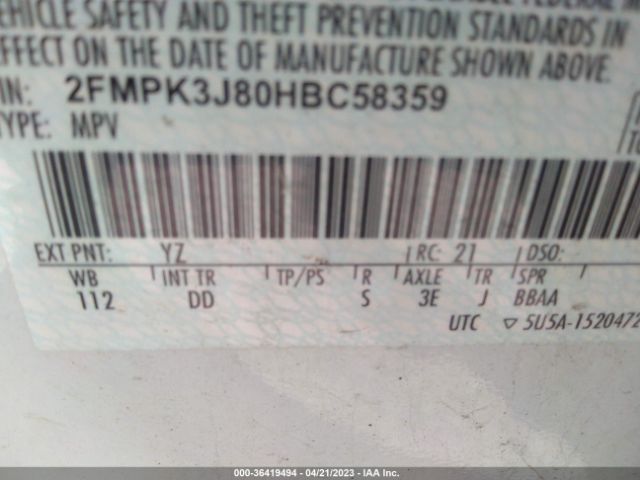 2FMPK3J80HBC58359 Ford EDGE SEL