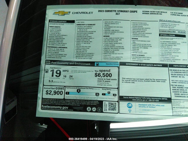 2023 Chevrolet Corvette, VIN: 1G1YC2D43P5125812